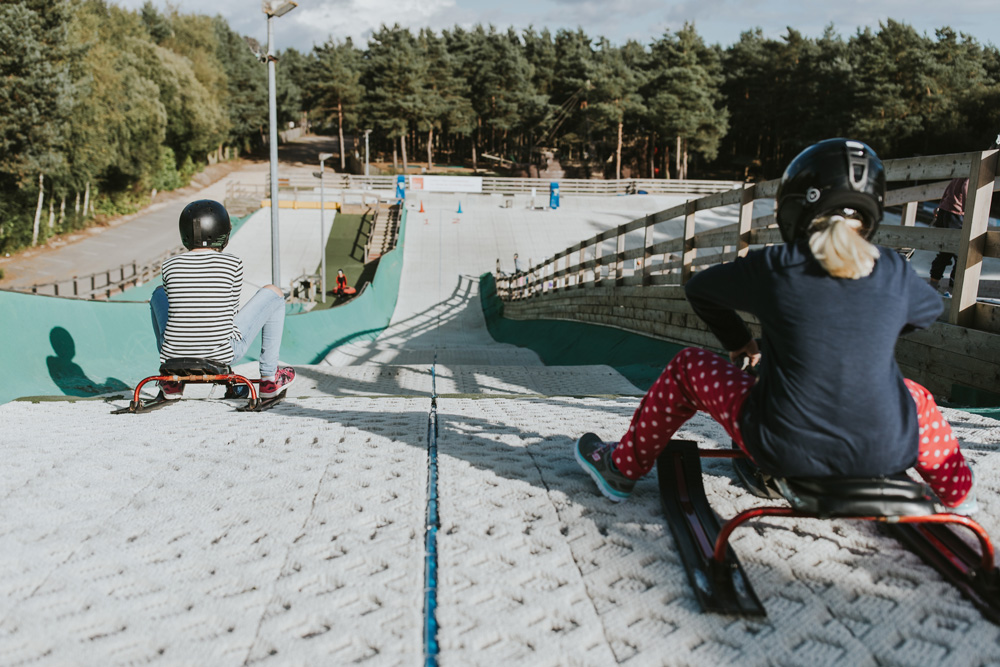 Children's ski bob sessions at Snowtrax in Christchurch Dorset