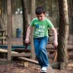 Balance Beams in the Alpine Adventure Park at Snowtrax in Christchurch Dorset